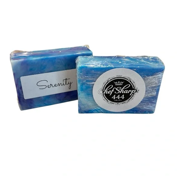 Handcrafted Goat's Milk Soap made with Doterra Serenity & Yarrow Pom 4oz Bar - Picture 2 of 6